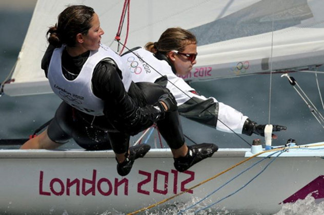 Berta Betanzos y Tamara Echegoyen, durante los Juegos Olímpicos de Londres