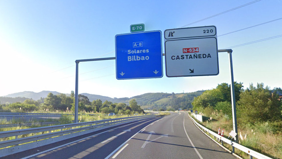 El accidente se ha producido en la A-8 a la altura de Castañeda | Foto: Google Maps