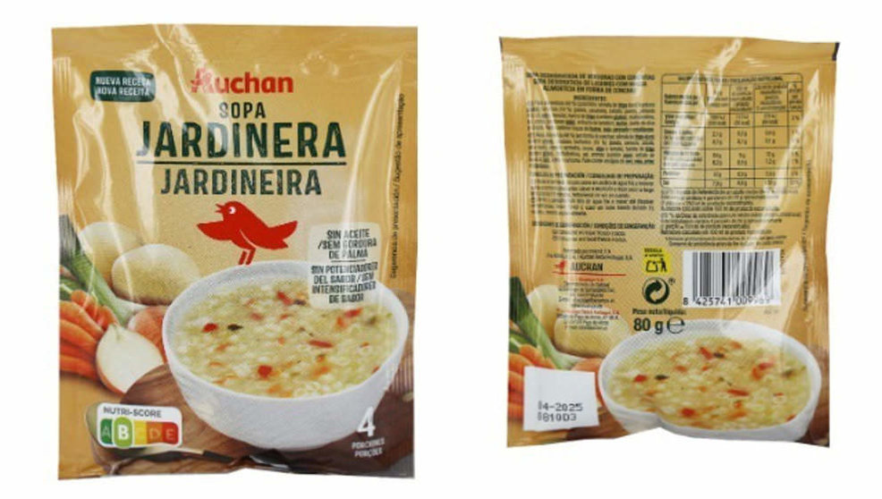 Consumo alerta de la presencia de mostaza en la sopa jardinera de la marca AUCHAN