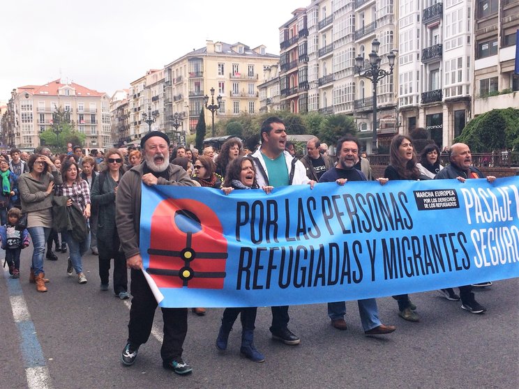 Manifestación en Santander a favor de los refugiados