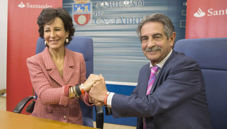 La presidenta del Banco Santander, Ana Botin, y el presidente de Cantabria, Miguel Ángel Revilla